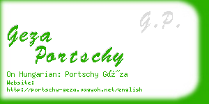 geza portschy business card